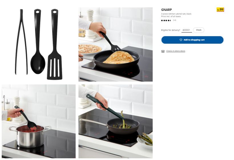 a website screenshot showing multiple image product display