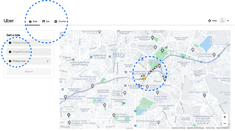 Uber’s ultra-easy Ride section