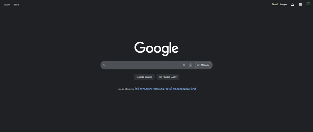Google homepage is the example for Aesthetic and Minimalistic Design
