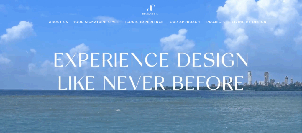 Design First website's homepage