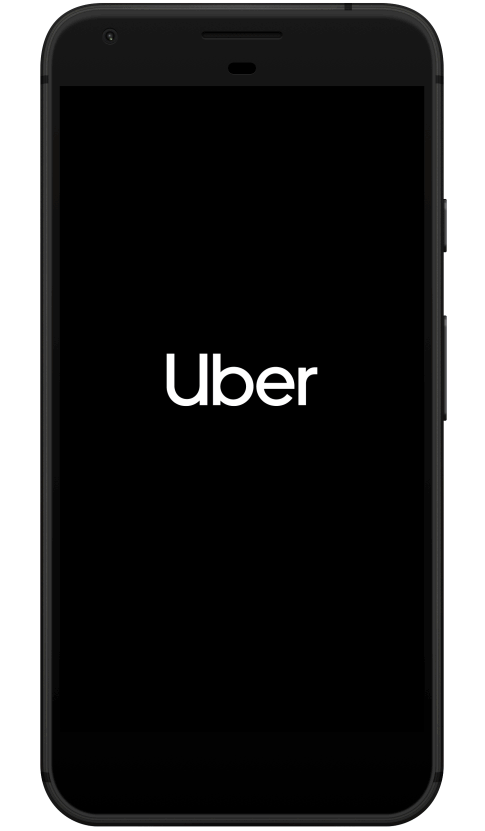 Splash screen of Uber