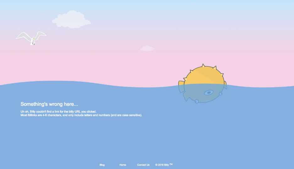 Error page design with a character