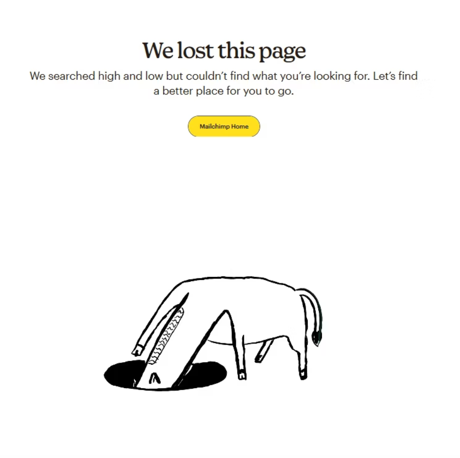 Error page design of Mailchimp