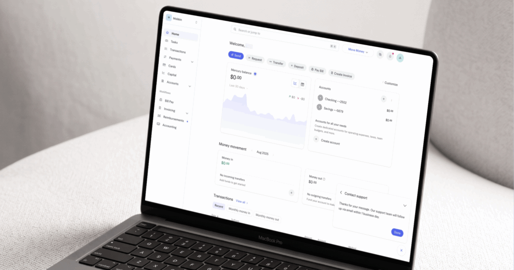 Mercury: Banking dashboards designed for clarity and confidence