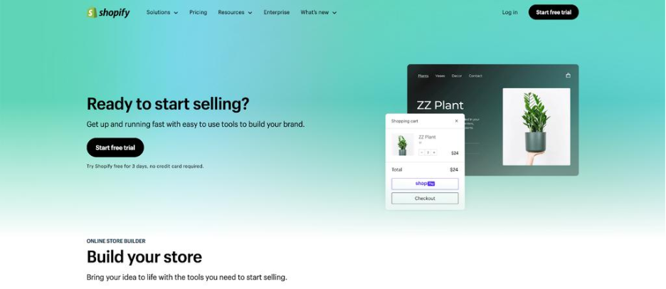 Shopify's CTA placement 