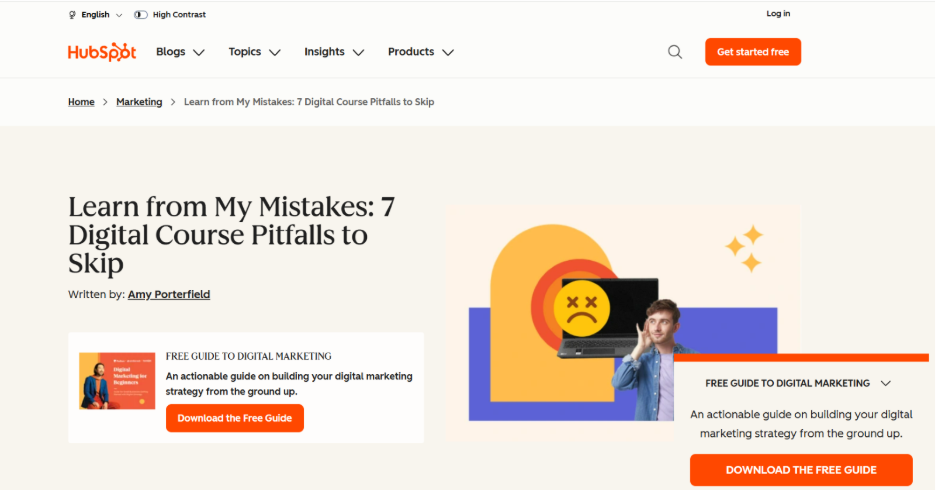 Blog CTA Placement of HubSpot