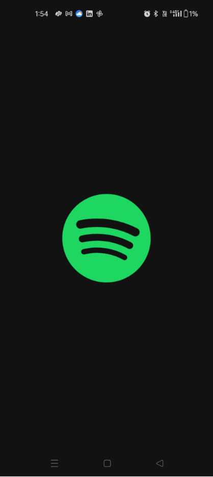 Splash screen of Spotify