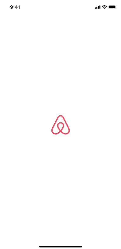 Airbnb’s minimalist launch screen